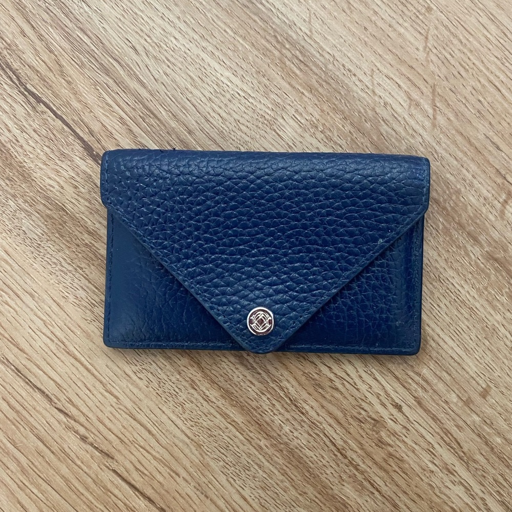 Dagne Dover Leather Card Case - Navy Blue